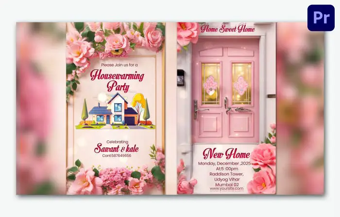 Stylish 3D Floral Housewarming Invite Story